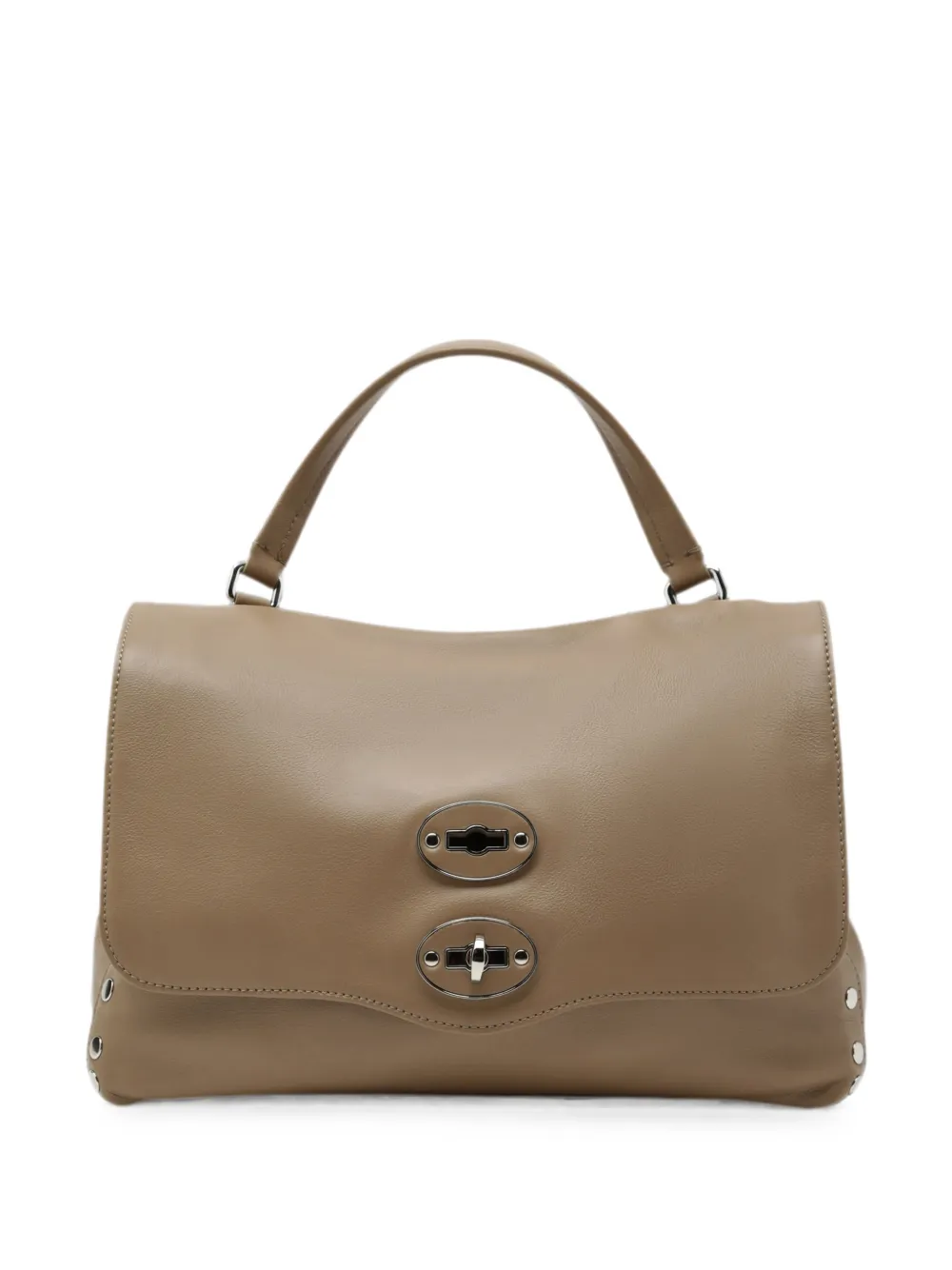 Zanellato Postina kleine shopper verfraaid met studs Beige