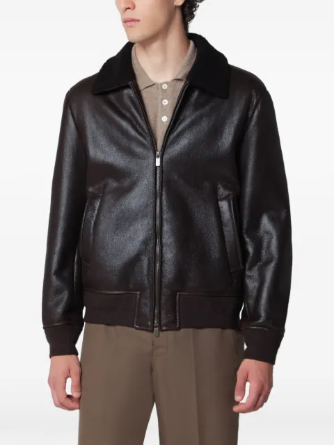 Salvatore Santoro shearling-collar leather bomber jacket