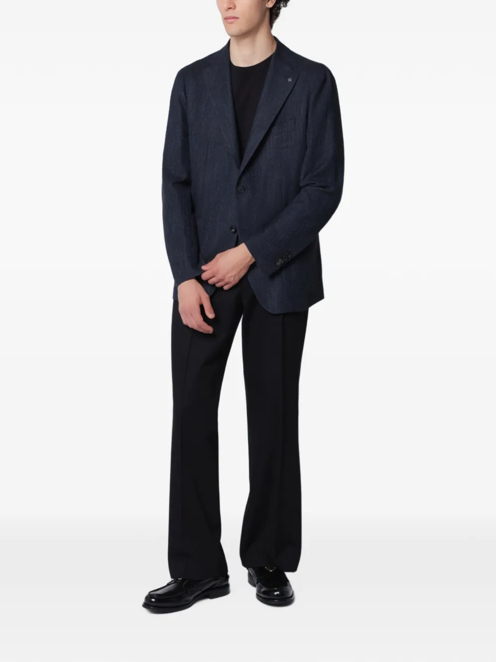 Tagliatore Montecarlo blazer met visgraatpatroon Blauw