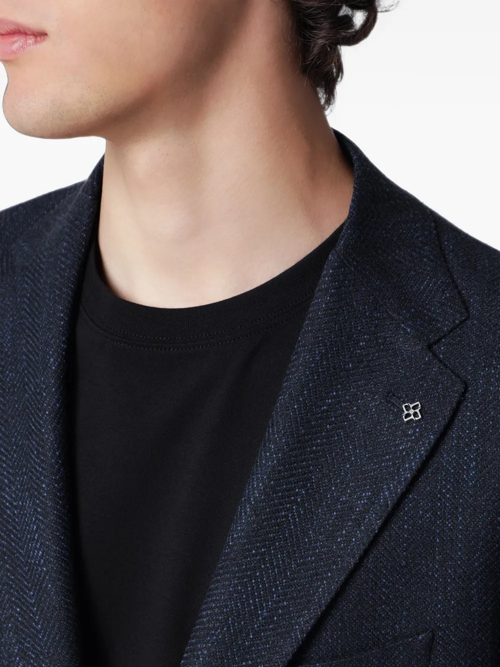 Tagliatore Montecarlo blazer met visgraatpatroon Blauw