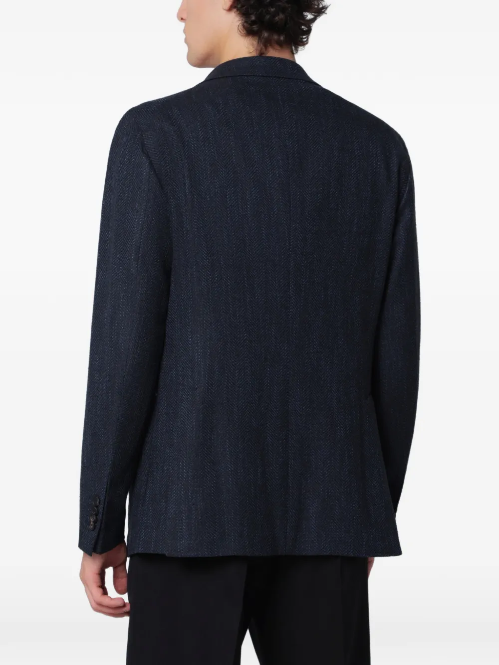 Tagliatore Montecarlo blazer met visgraatpatroon Blauw