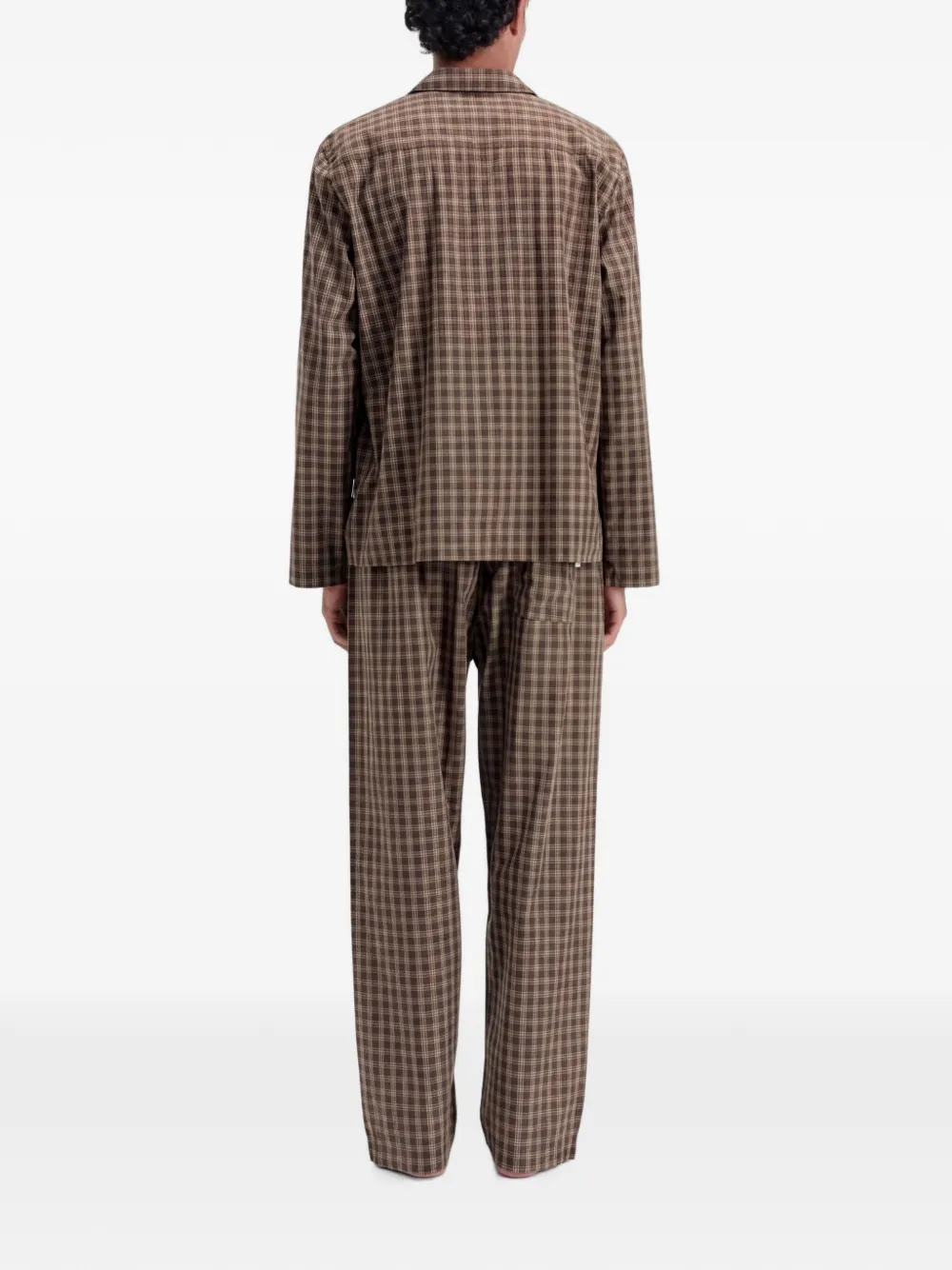 TEKLA Geruite katoenen pyjama Bruin
