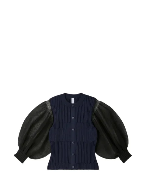 CFCL ribbed puff-sleeve cardigan