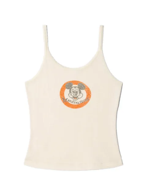 RE/DONE 70's graphic-print lace-trim top