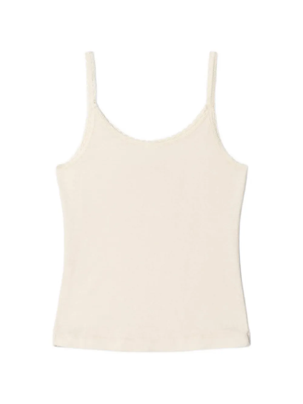 RE DONE 70s top met kanten afwerking en grafische print Beige