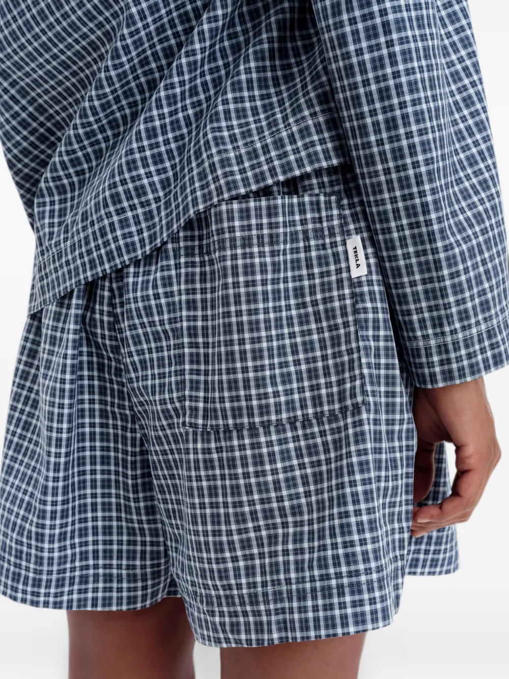 TEKLA Geruite pyjama van biologisch katoen Blauw