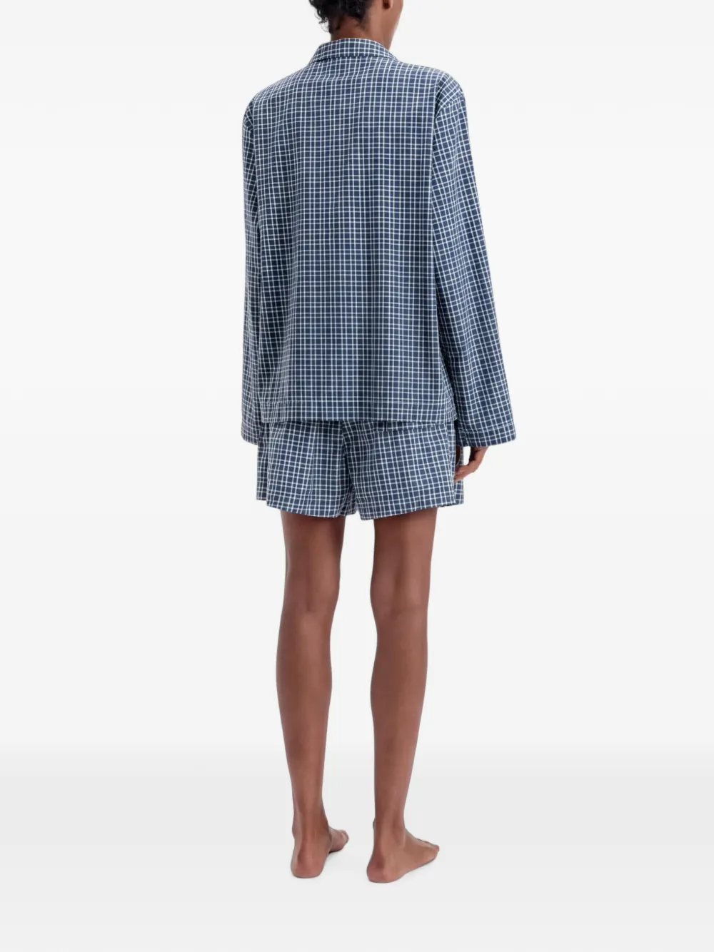 TEKLA Geruite pyjama van biologisch katoen Blauw