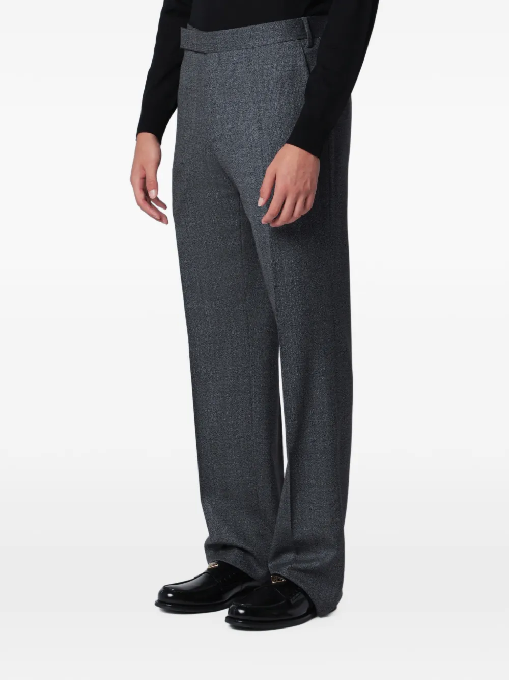 Lardini Straight wollen broek Grijs