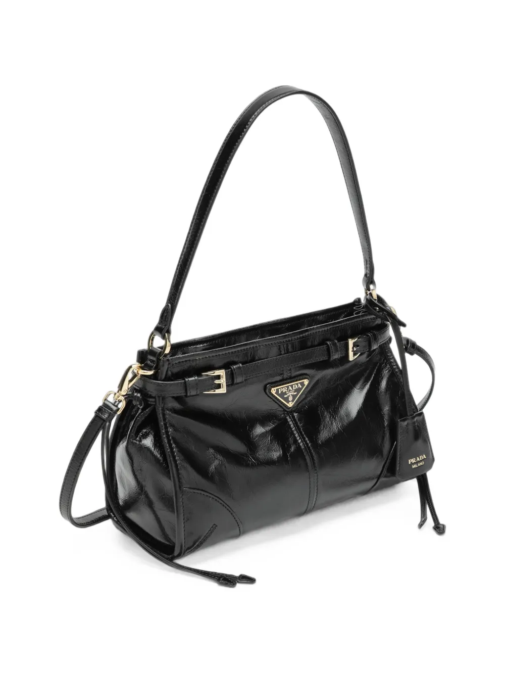 Prada Bonnie kleine leren handtas Zwart