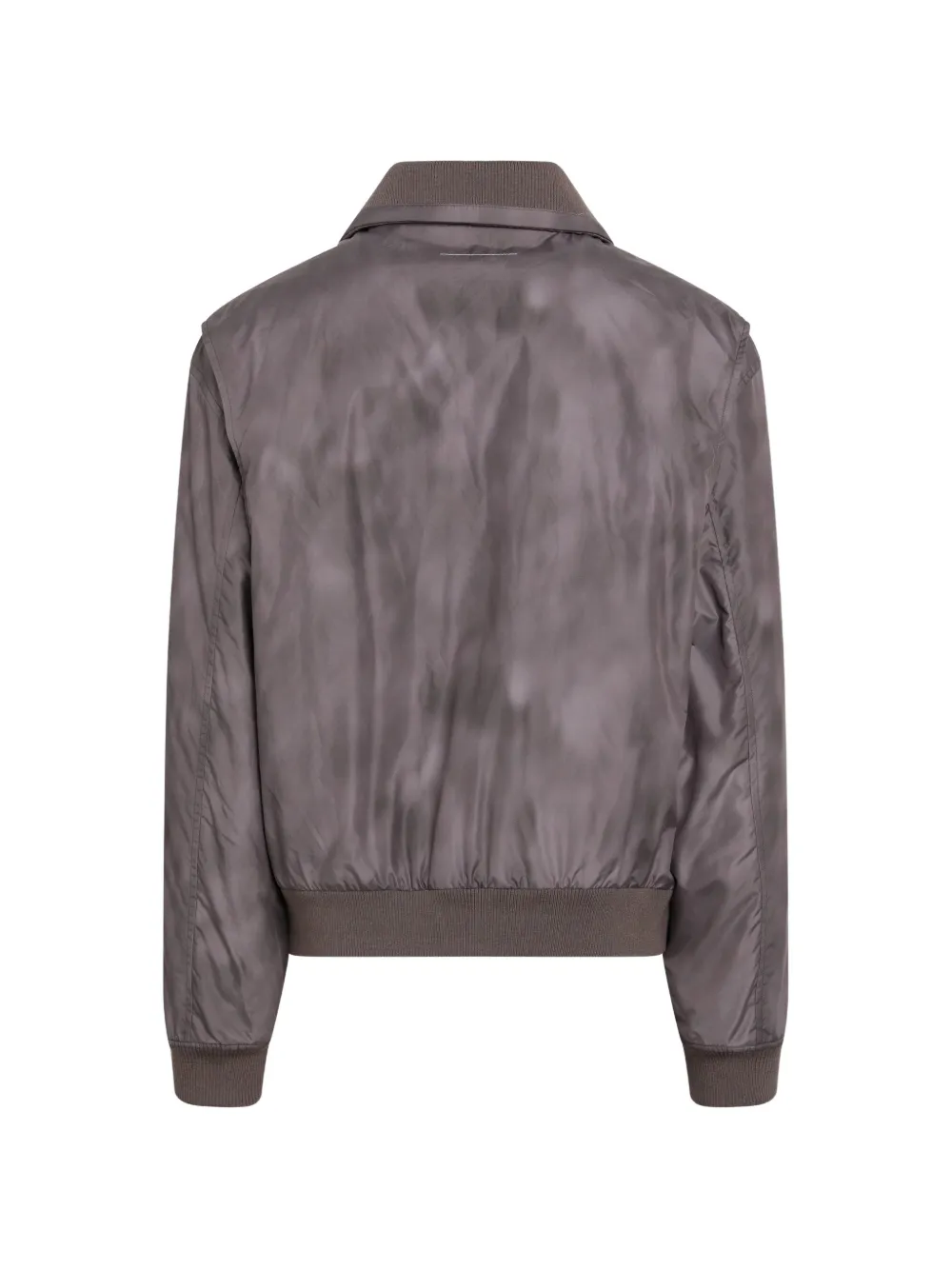 MM6 Maison Margiela zip-up ribbed-trim jacket Bruin