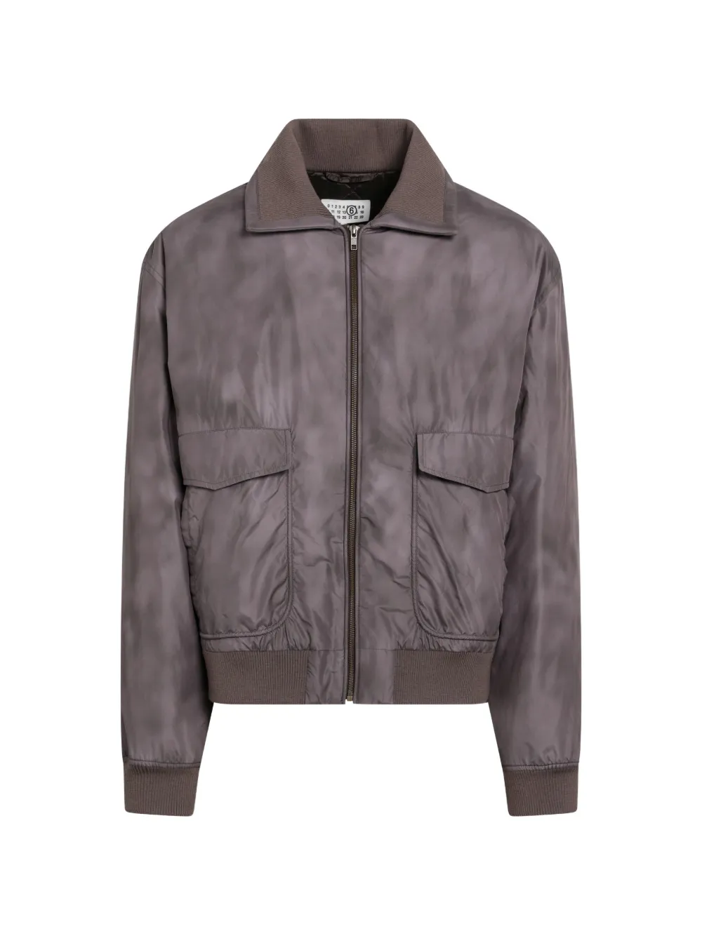 MM6 Maison Margiela zip-up ribbed-trim jacket - Braun