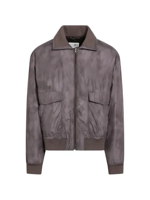 MM6 Maison Margiela zip-up ribbed-trim jacket
