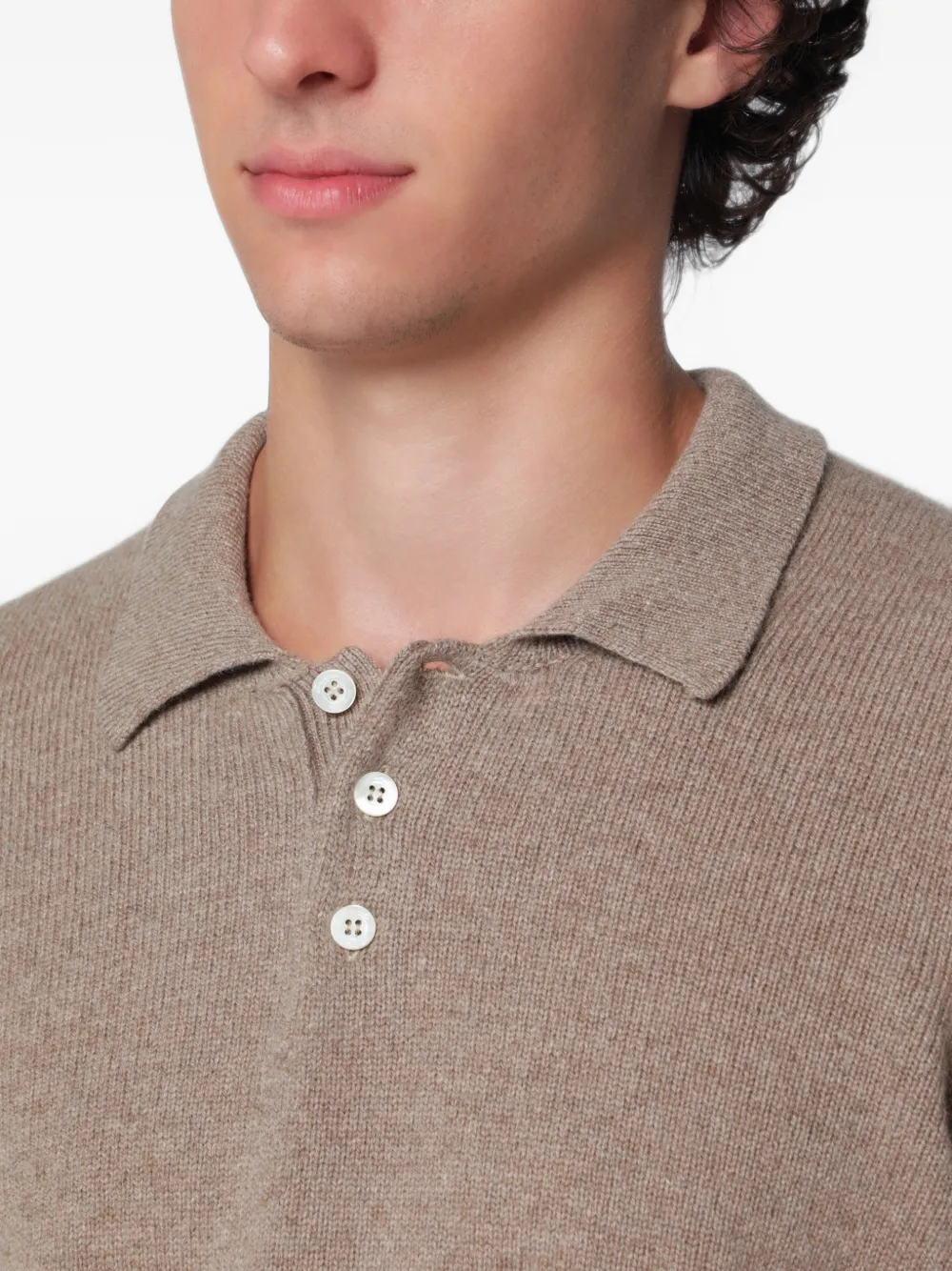Drumohr Gebreid poloshirt Beige