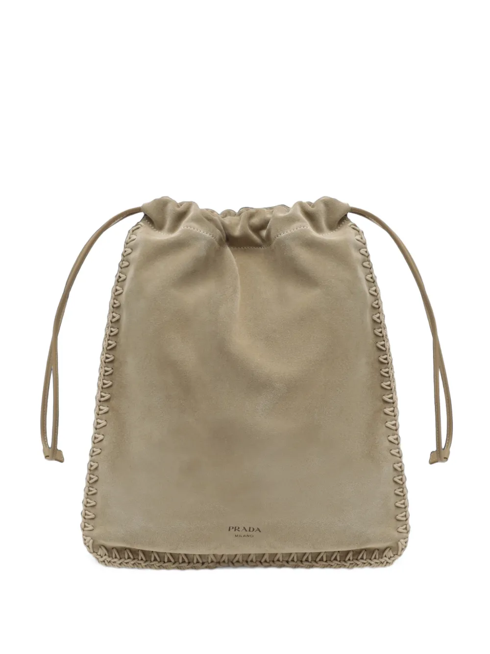 Prada Wish Clutch aus Wildleder - Nude
