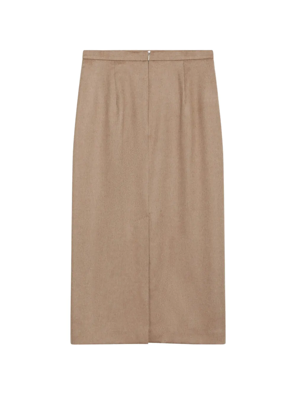 Max Mara high-waisted rear-slit midi skirt Beige