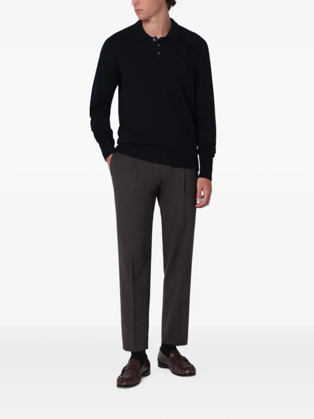 Drumohr Gebreid poloshirt Blauw