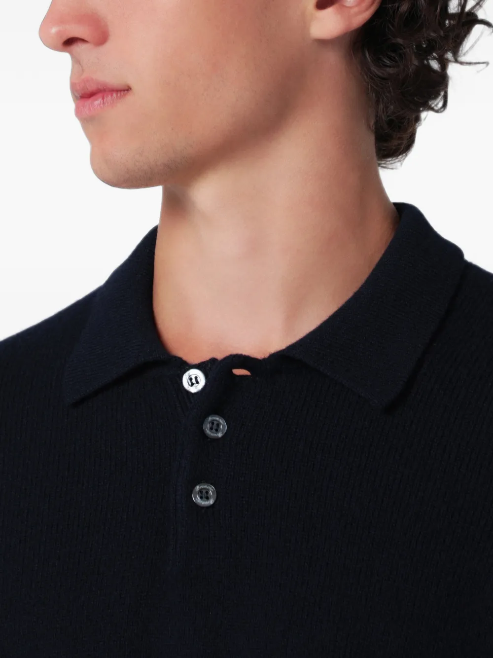 Drumohr Gebreid poloshirt Blauw