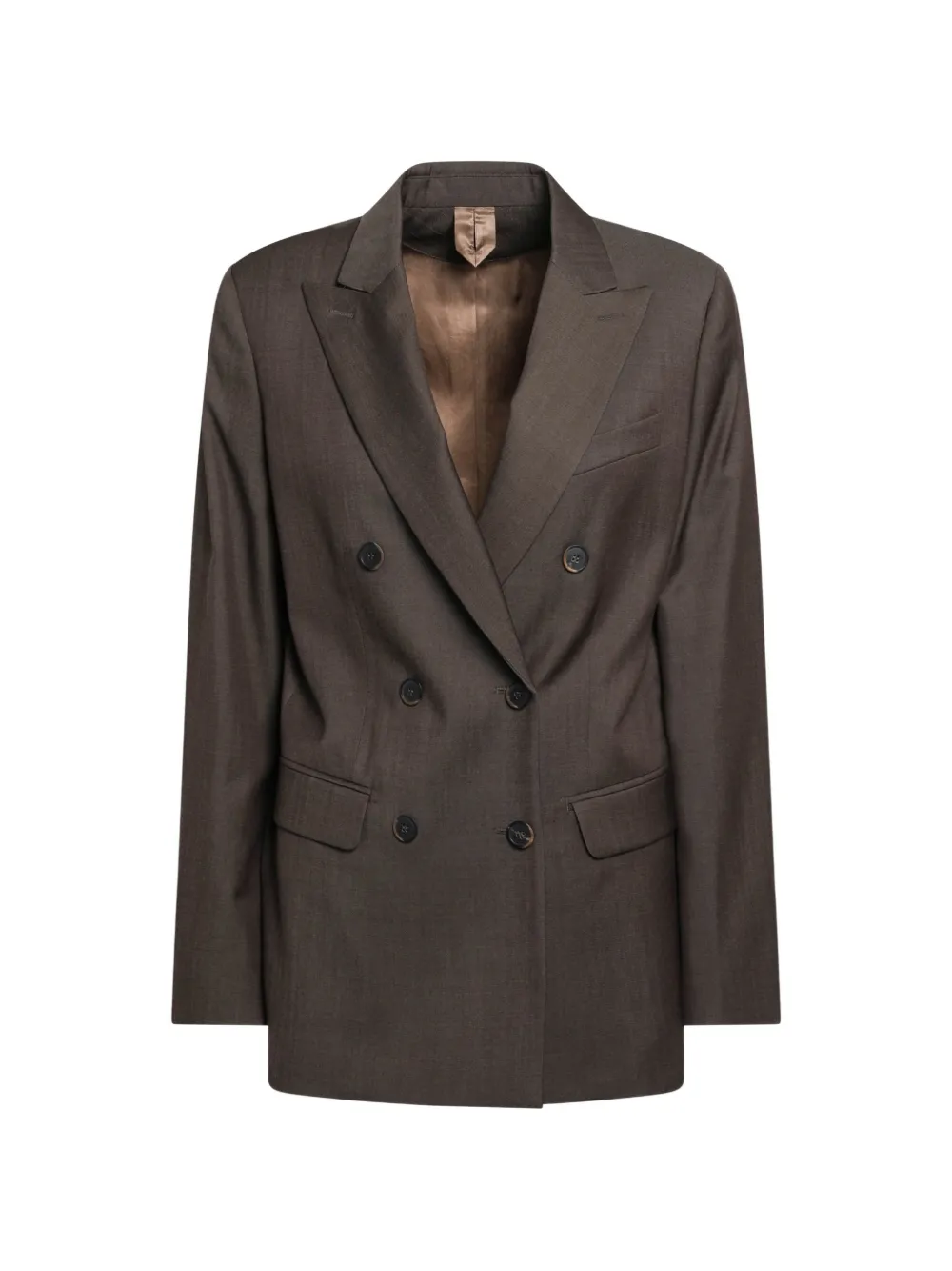 Max Mara double-breasted wool gabardine blazer - tobacco - Marrone