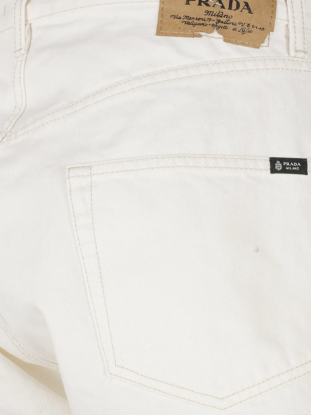 Prada Old denim jeans met vijf zakken Wit