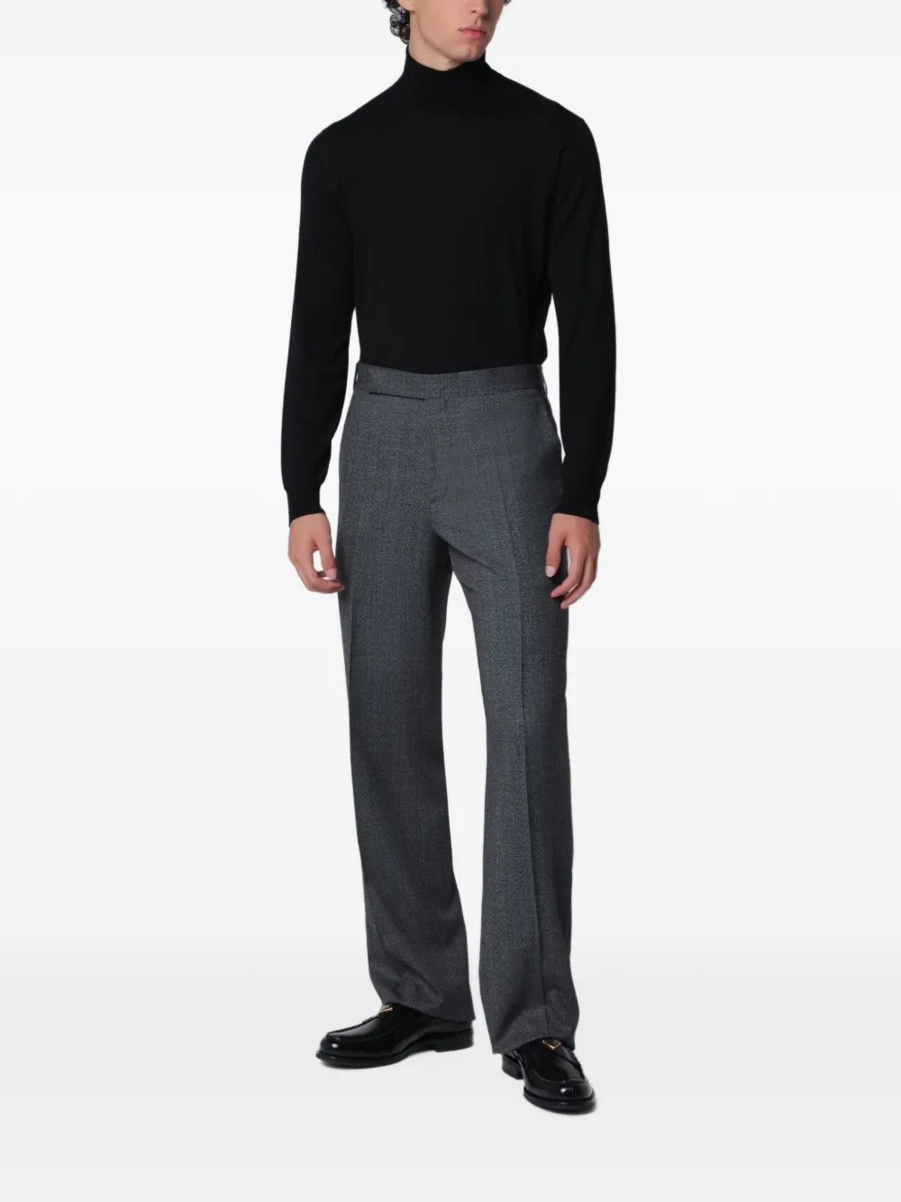 Drumohr long-sleeve roll-neck fine-knit sweater Zwart