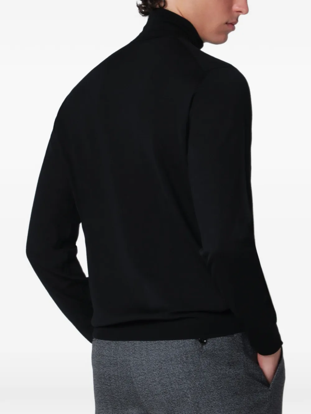 Drumohr long-sleeve roll-neck fine-knit sweater Zwart