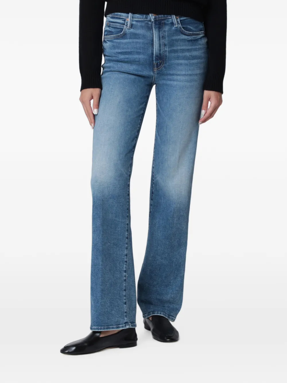 MOTHER The Kick It faded-effect jeans - Blau