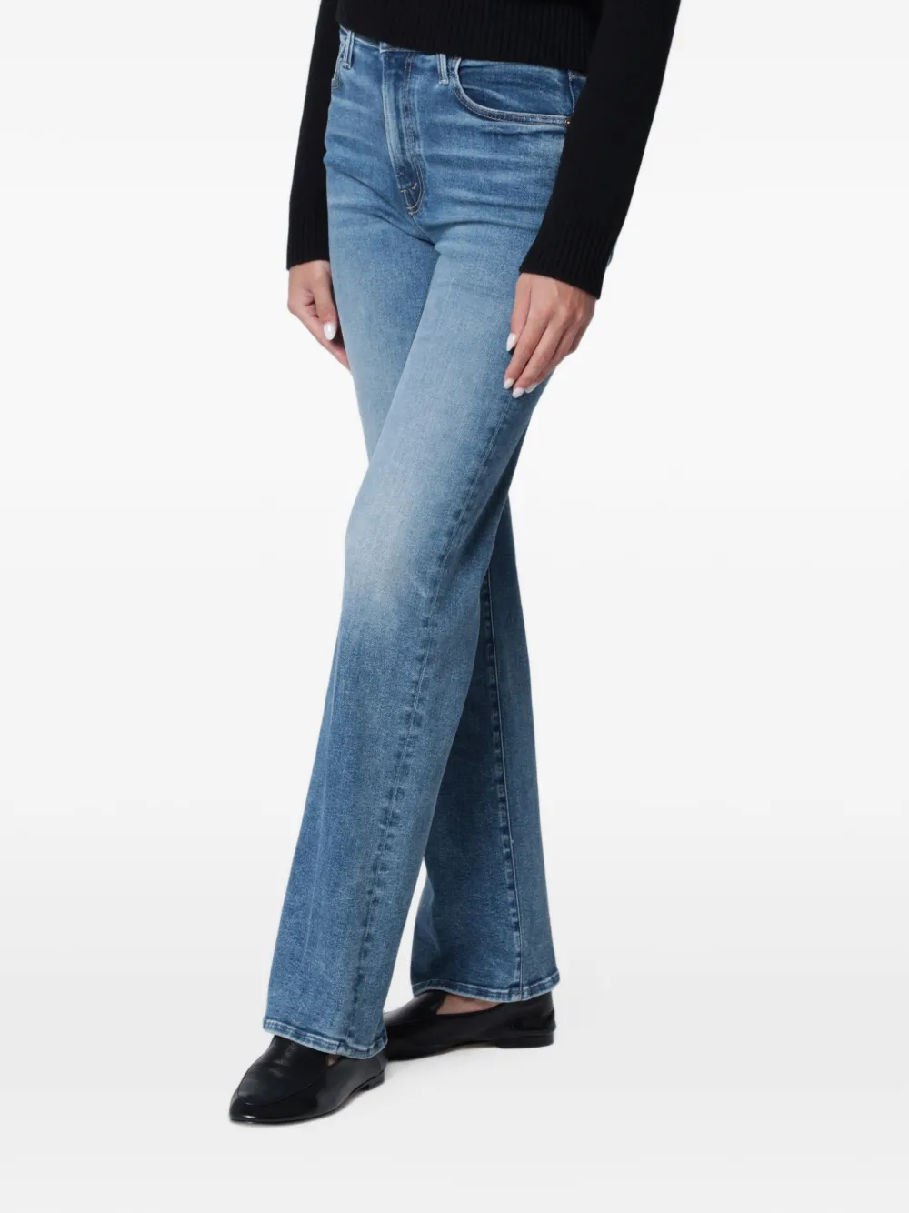 MOTHER The Kick It jeans met vervaagd effect Blauw