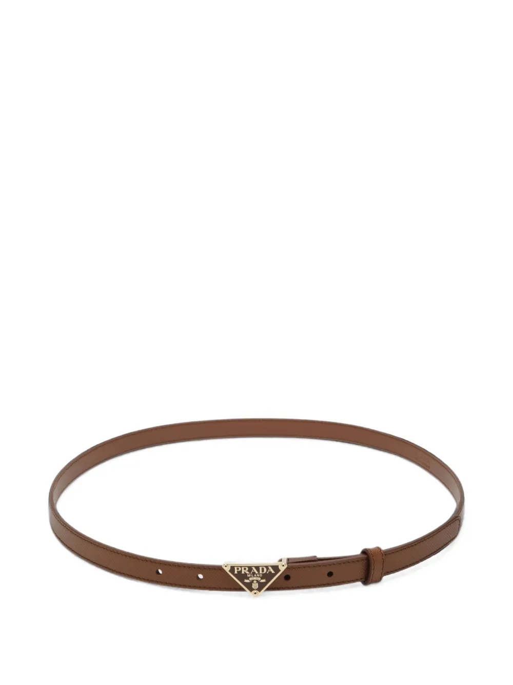 Prada Saffiano leather Triangle-logo belt - Marrone