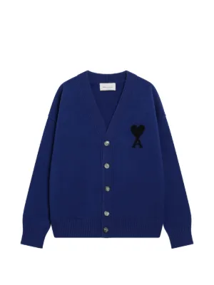Ami Paris Ami De Coeur カーディガン AMI Paris Wool Ami De Coeur Cardigan | Blue | FARFETCH