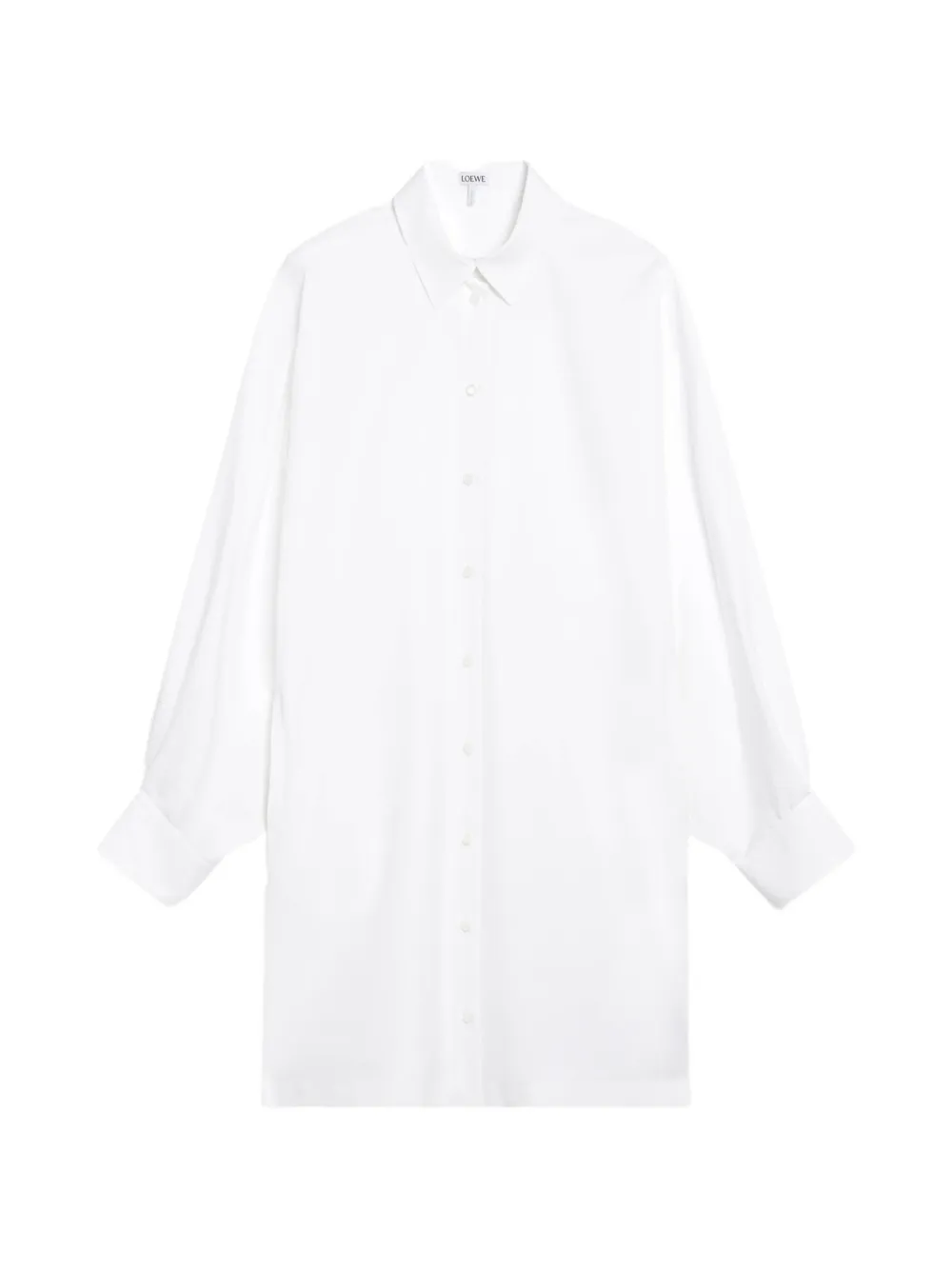 LOEWE mini shirt dress in cotton - Bianco