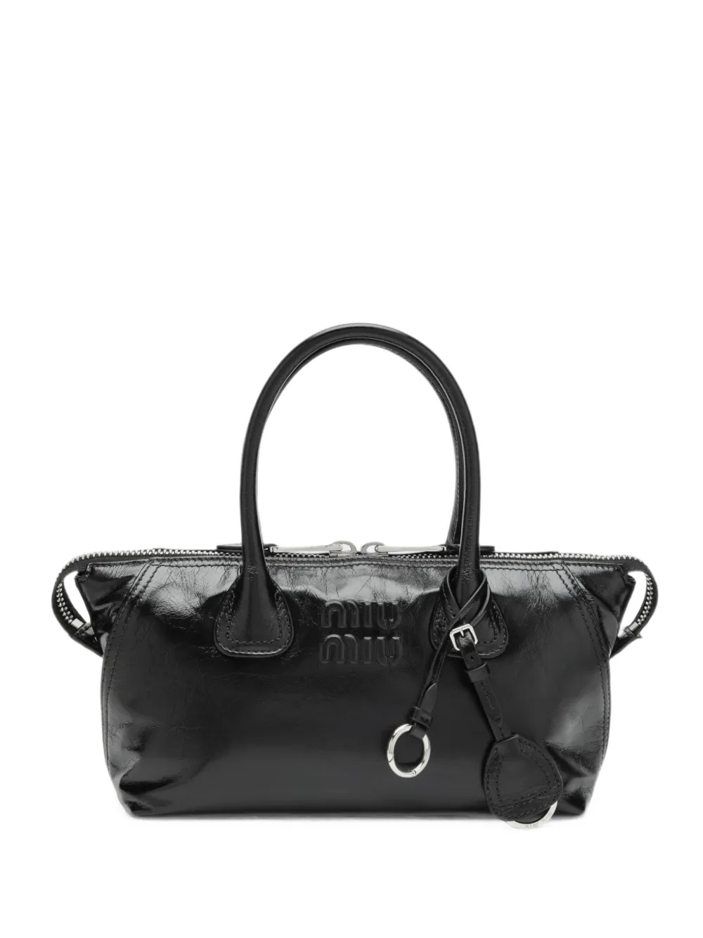 Miu Shopper met logo-reliëf Zwart