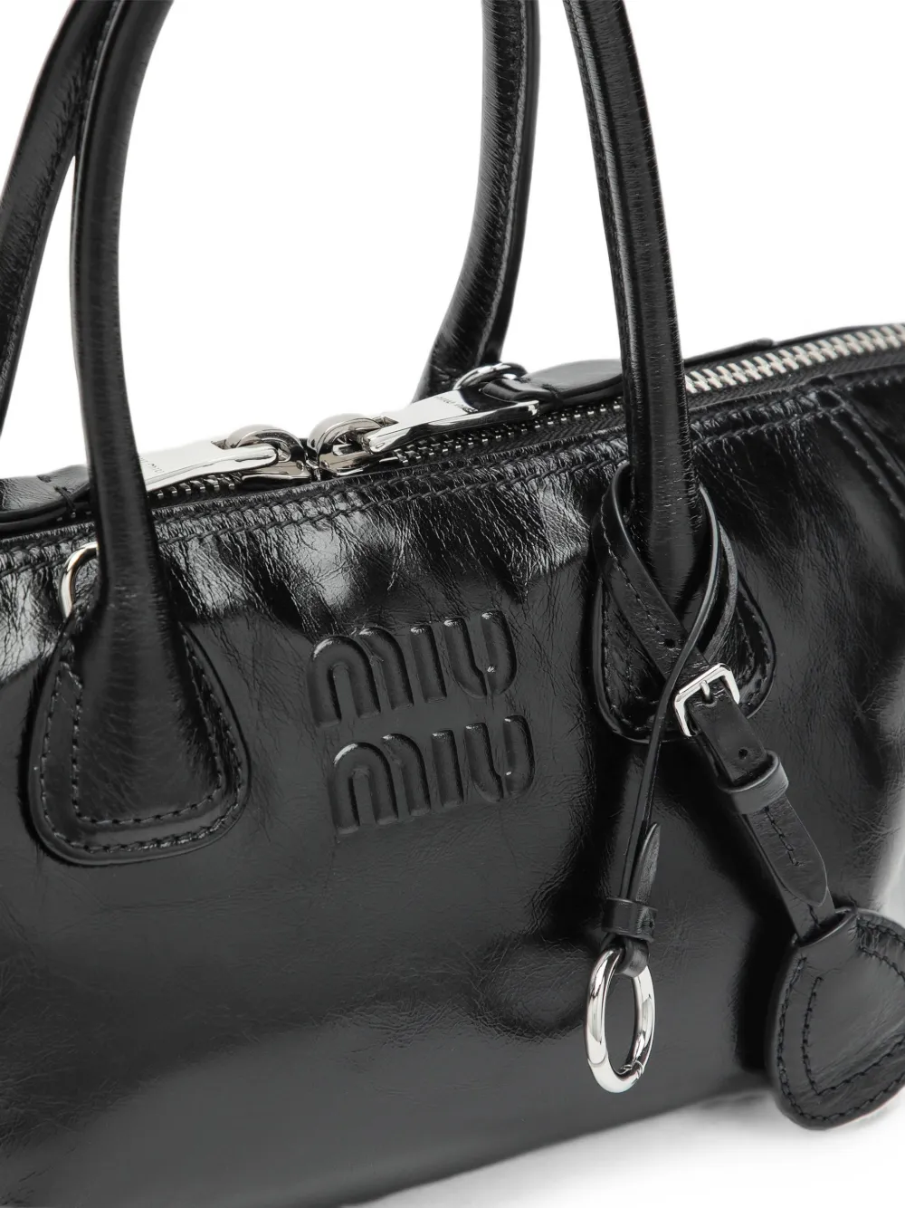 Miu Shopper met logo-reliëf Zwart