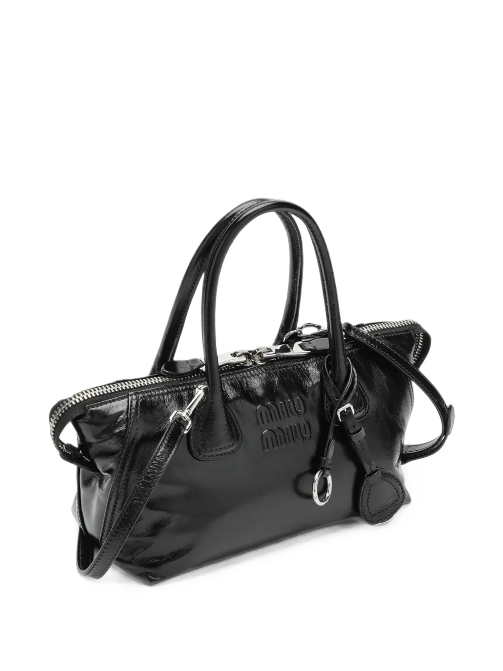 Miu Shopper met logo-reliëf Zwart