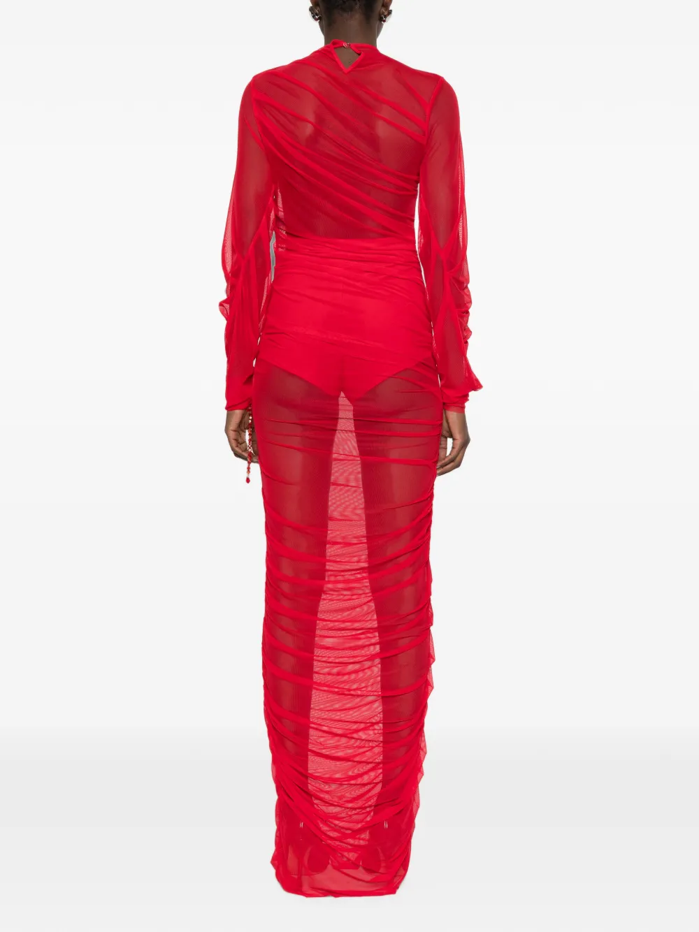 Atu Body Couture maxi-jurk verfraaid met kralen en ruches Rood