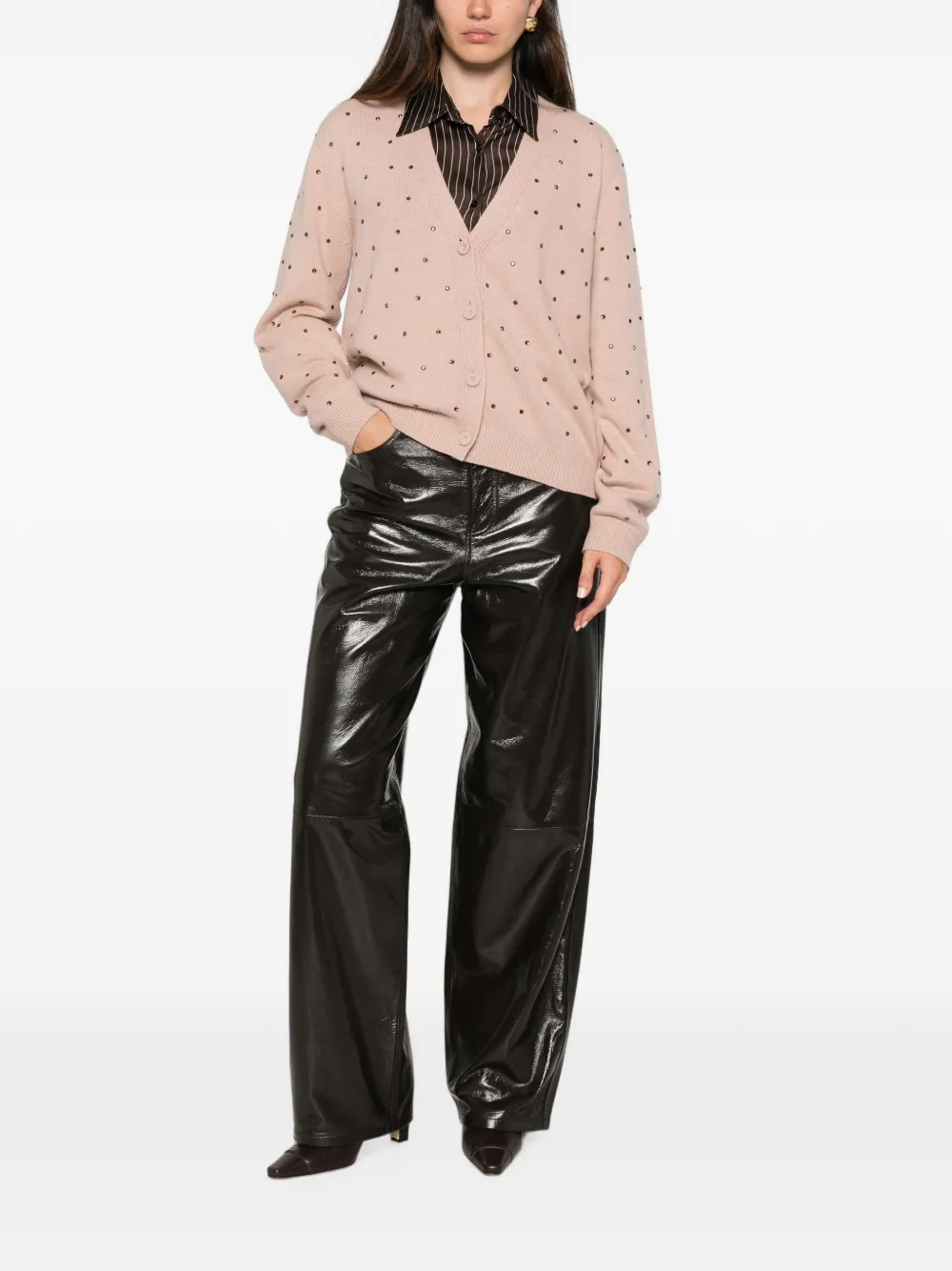 Liviana Conti crystal-embellished V-neck cardigan