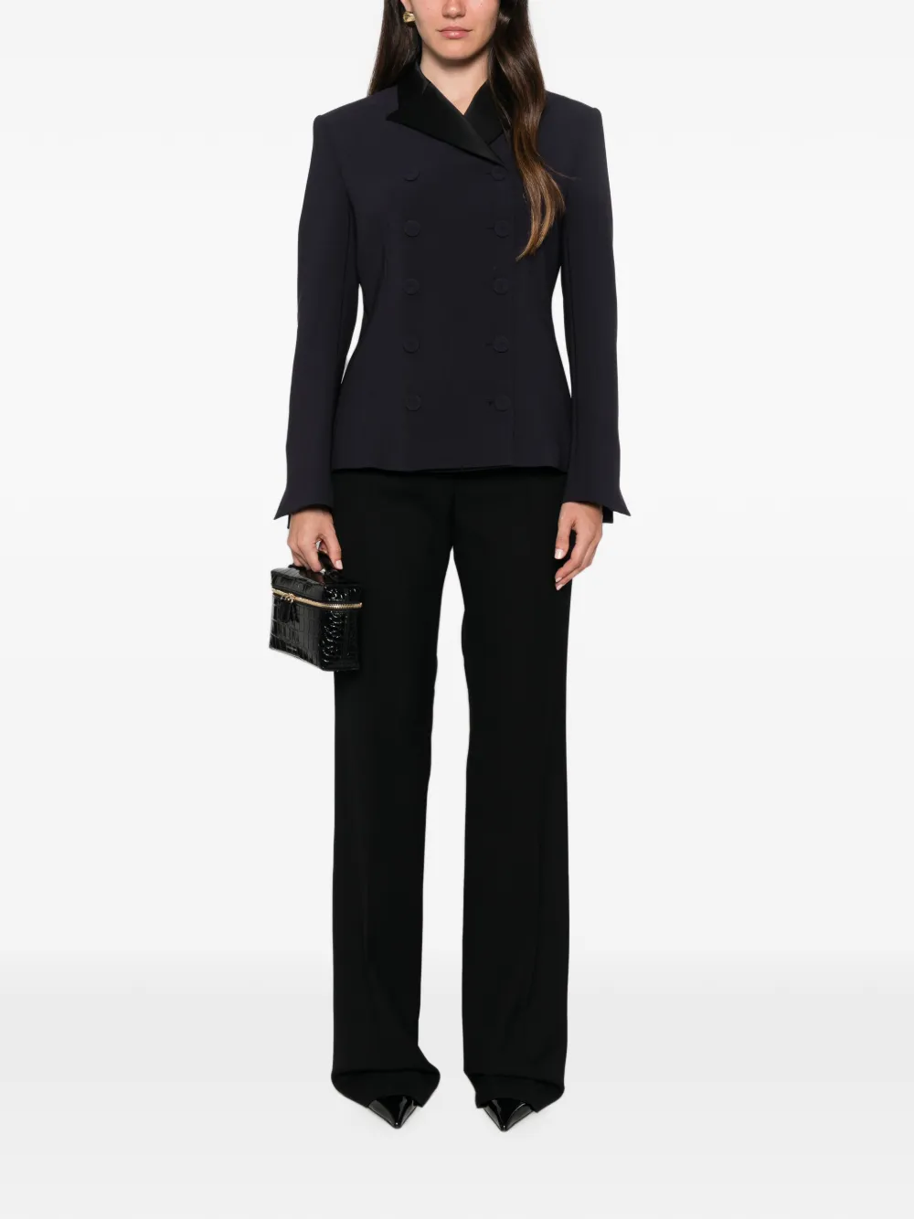 Liviana Conti double-breasted satin-trim jacket