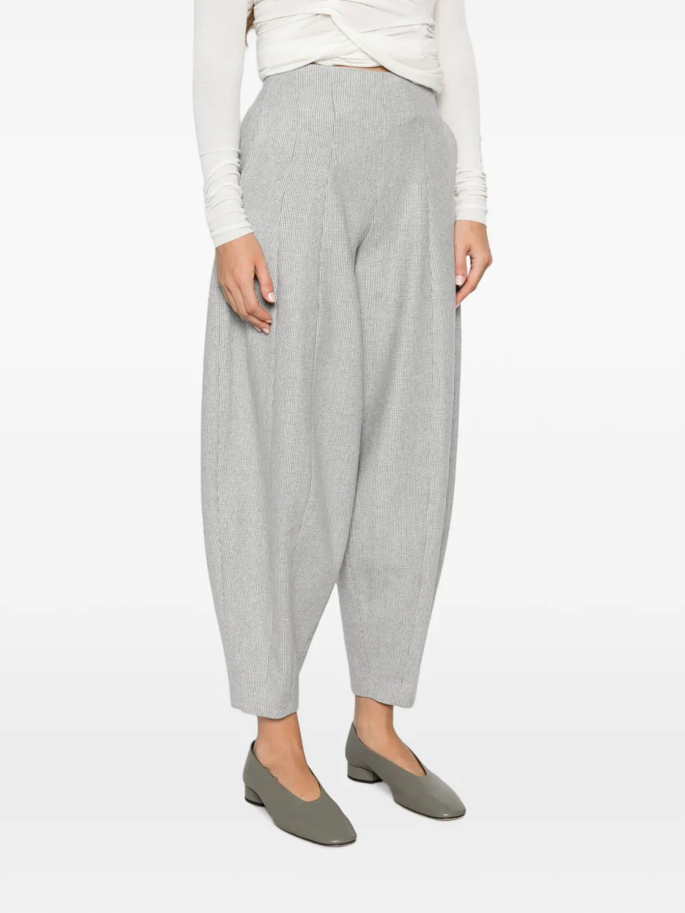 Liviana Conti Broek met pied-de-poule print Grijs