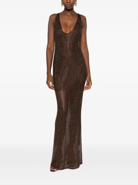 VENUJA crystal-embellished maxi dress