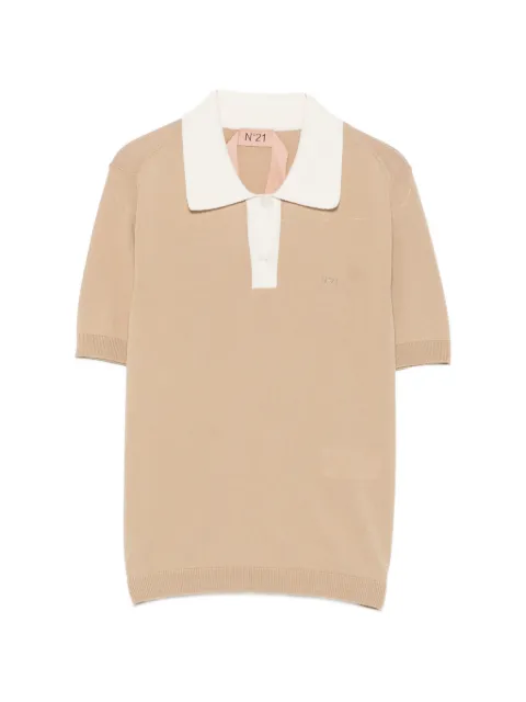 Nº21 contrast-collar short-sleeve polo shirt