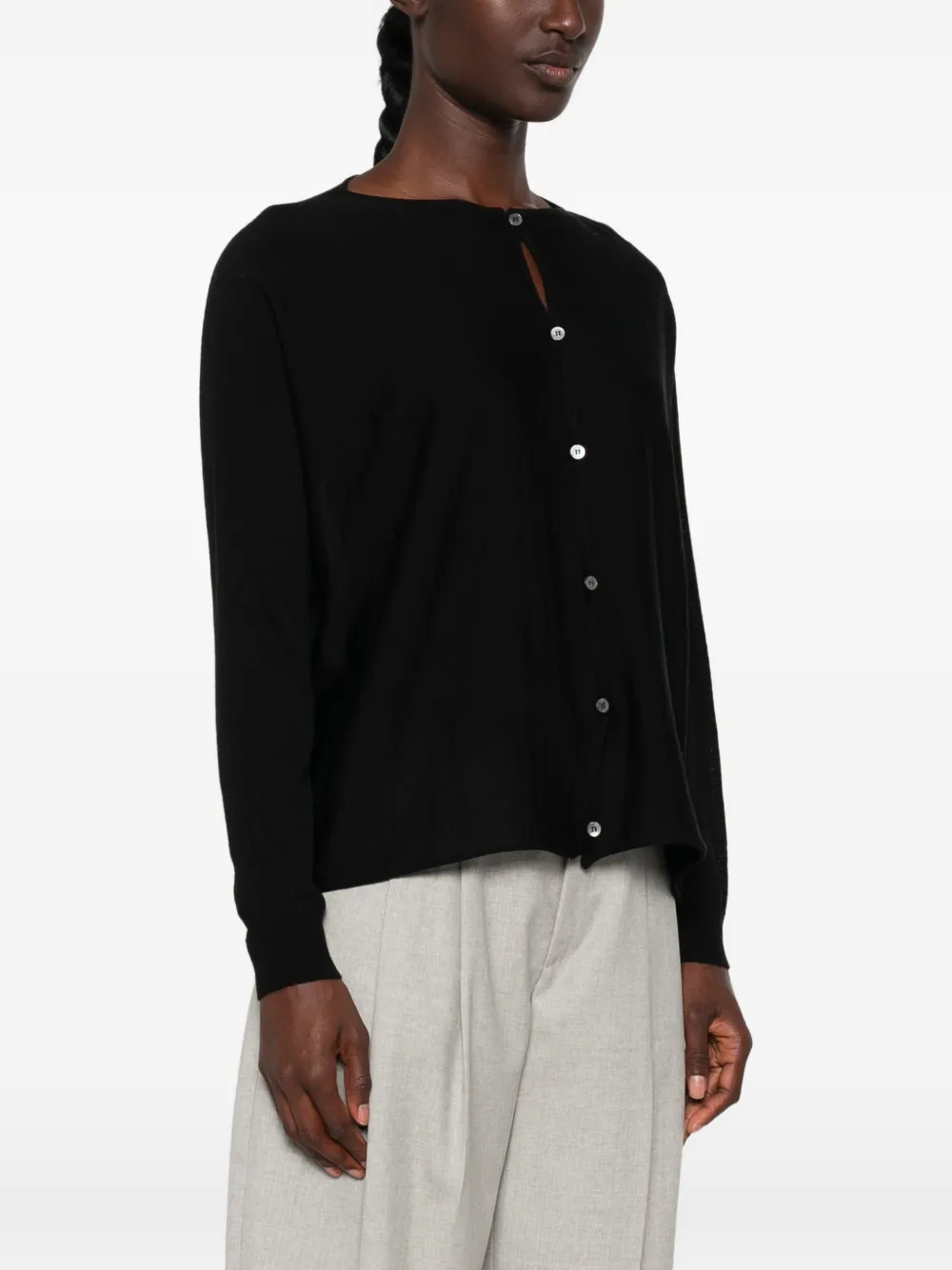 Liviana Conti Vest met boothals en knopen Zwart