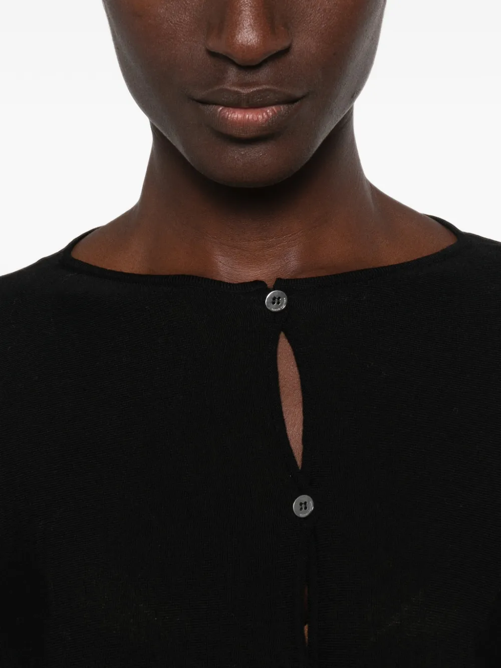 Liviana Conti Vest met boothals en knopen Zwart