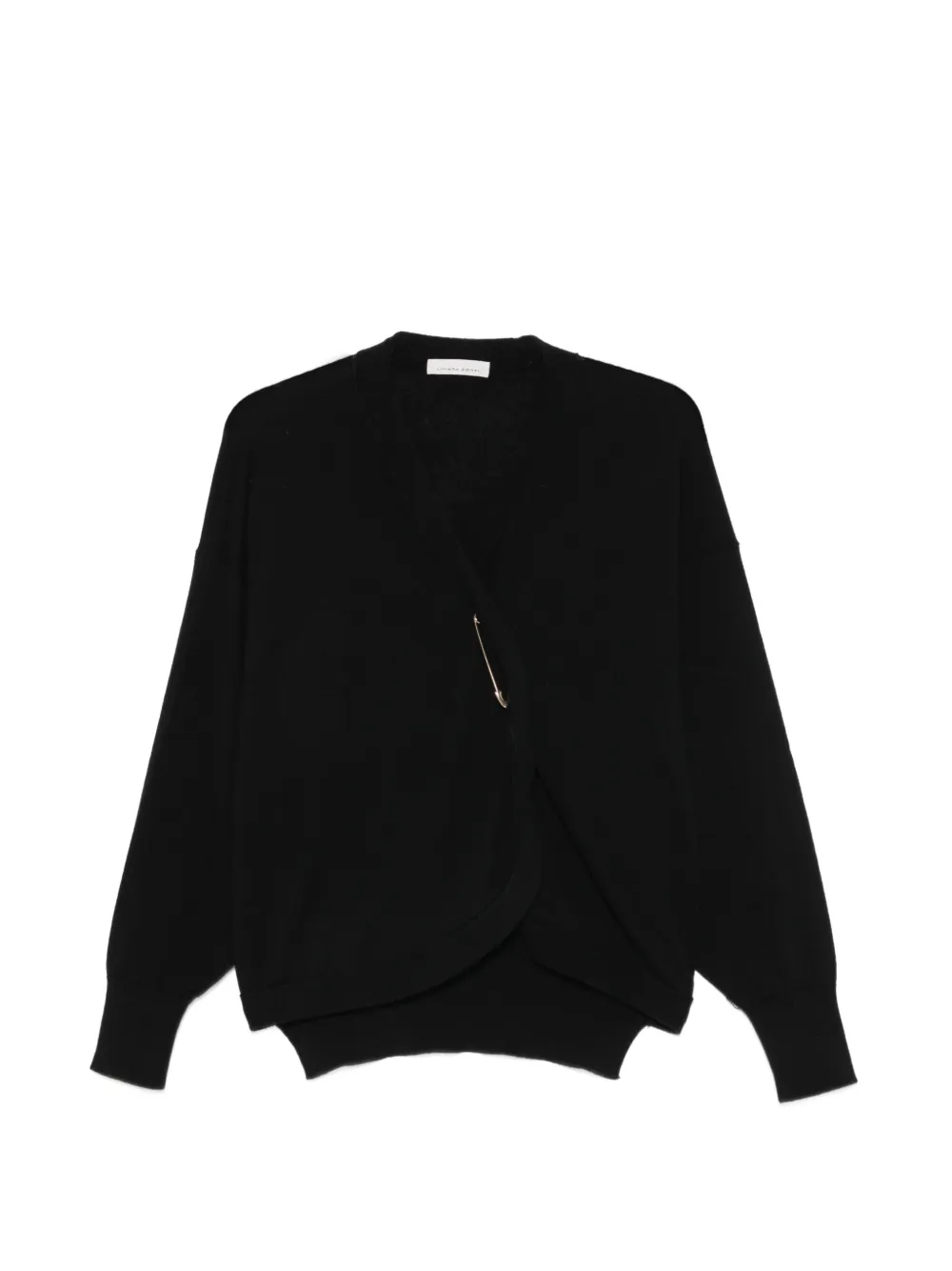 Liviana Conti Cardigan con spilla da balia - Nero