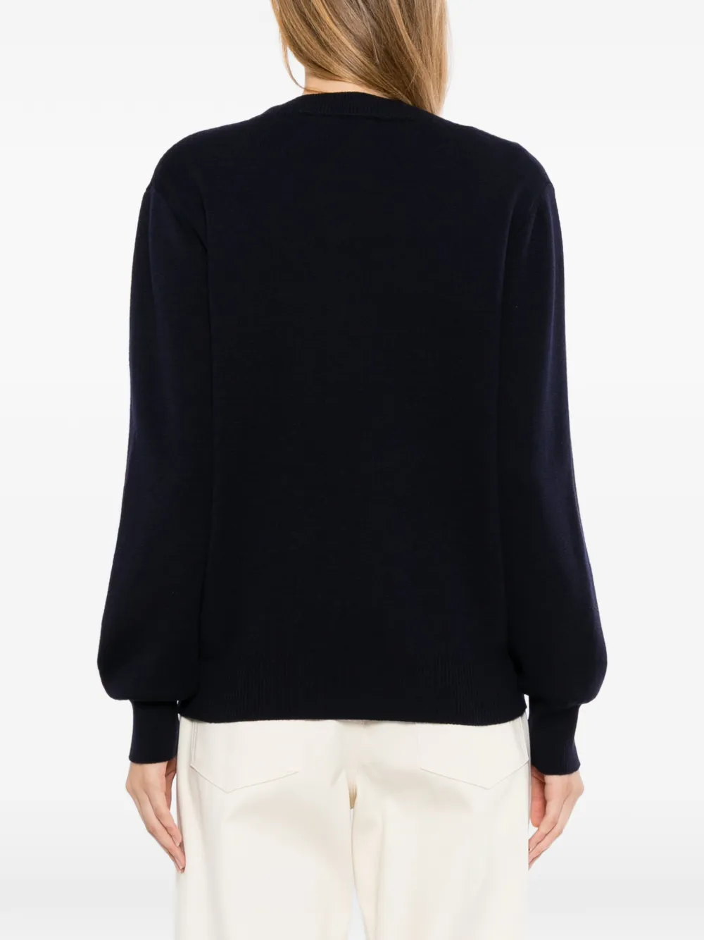Róhe Merino-wool V-neck Sweater in Blue, view 4