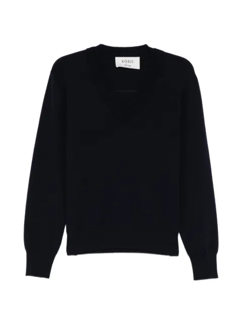 Róhe suéter con cuello en V de lana merino