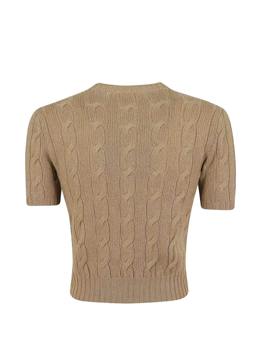 Ralph Lauren Collection Kasjmier kabelgebreide cropped trui Beige