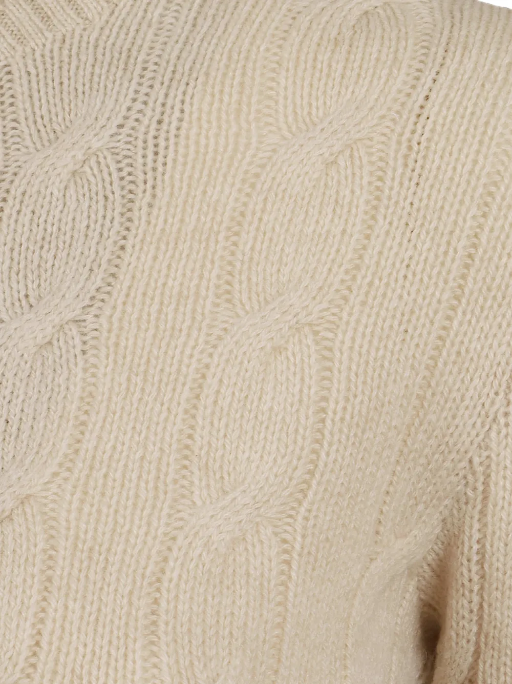 Polo Ralph Lauren Kasjmier kabelgebreide cropped trui Beige