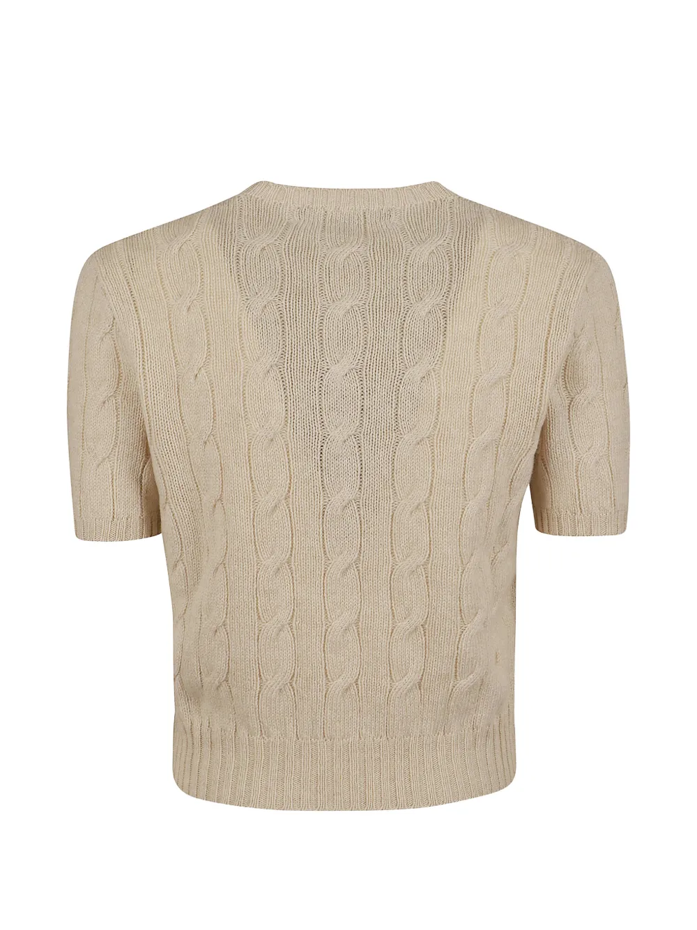 Polo Ralph Lauren Kasjmier kabelgebreide cropped trui Beige