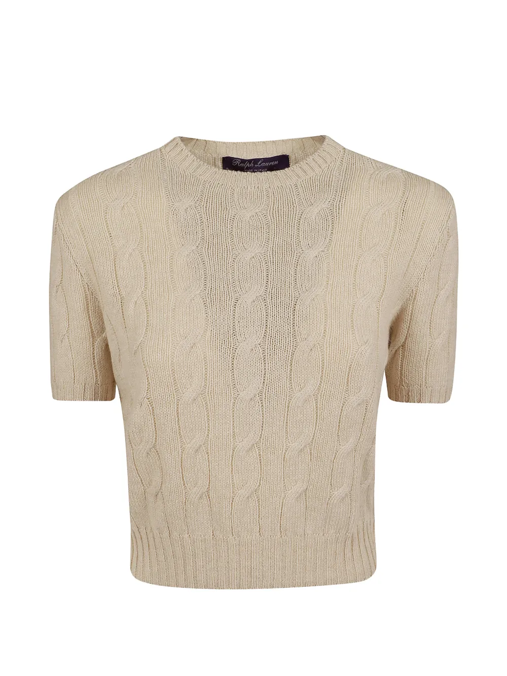 Polo Ralph Lauren Kasjmier kabelgebreide cropped trui Beige