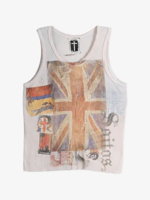 SAITOS graphic-print distressed tank