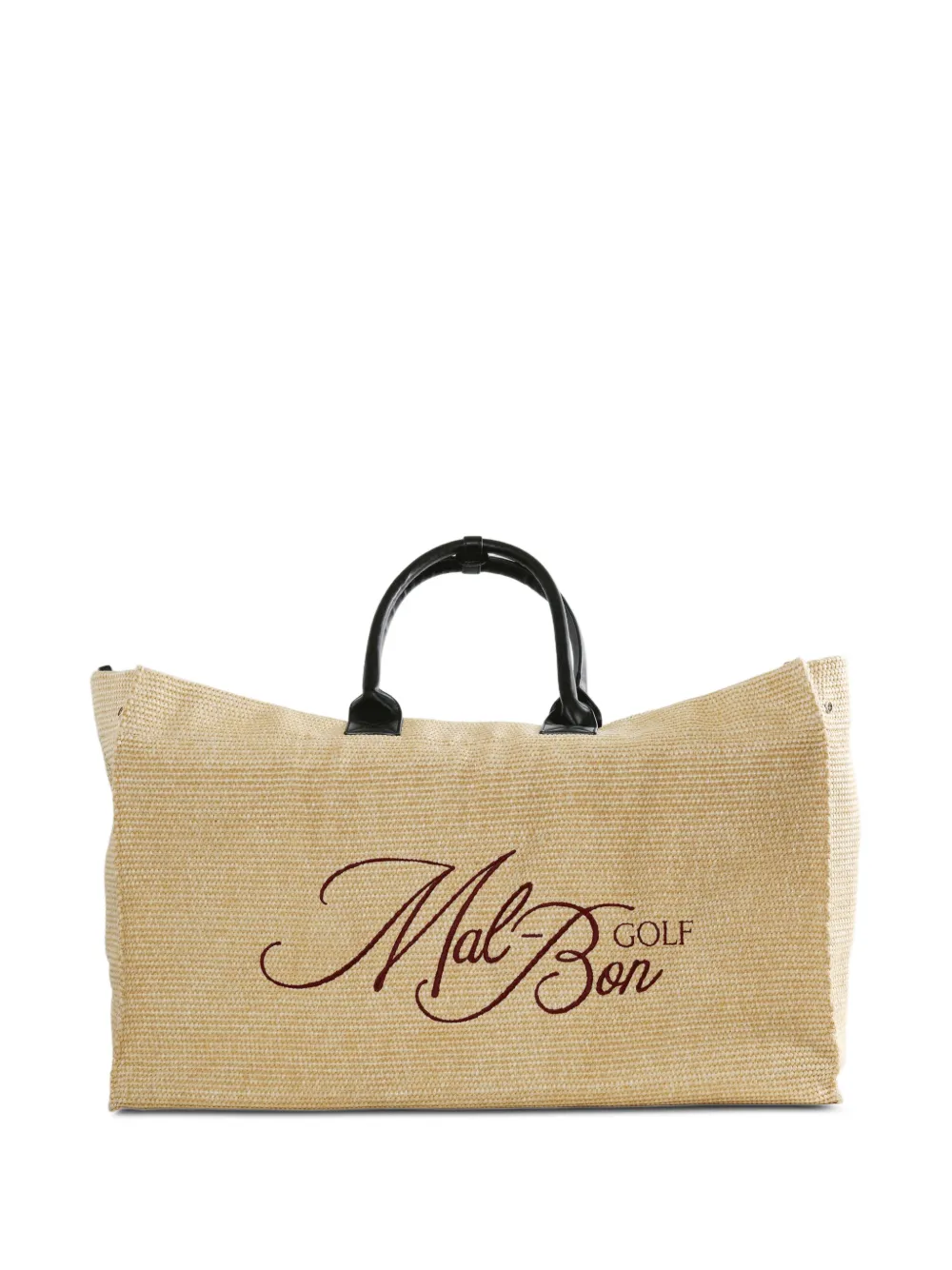 Malbon Golf large logo-embroidered straw tote bag - Nude